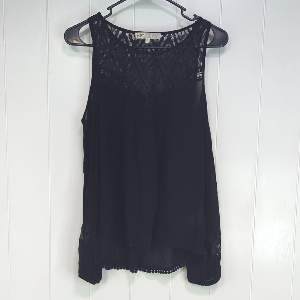 ❤️5/$25 Knox Rose Black Lace Tank Top